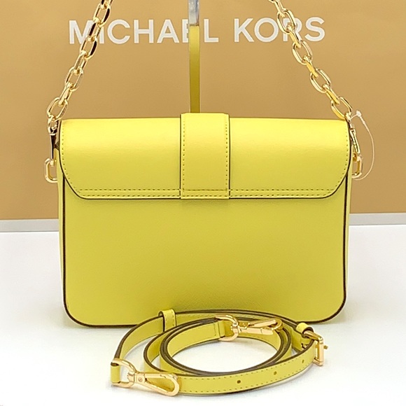 MICHAEL KORS CARMEN MEDIUM CONVERTIBLE SHOULDER BAG SUNSHINE COLOR - Picture 3 of 16